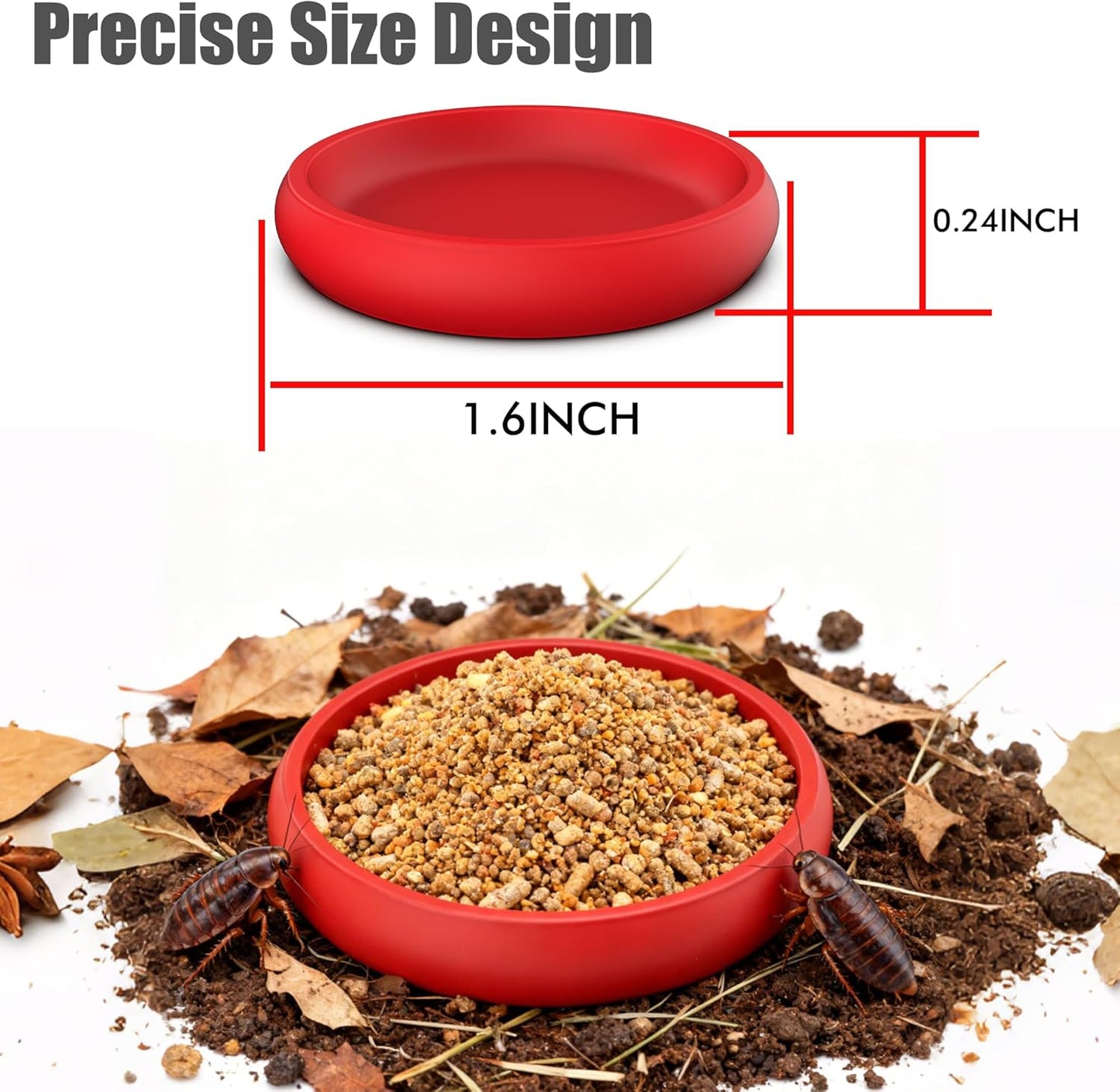 12-Pack Small Feeding Dish for Reptiles, Colorful Feeder Bowls for Isopods, Springtails, Dubia Roaches & Dwarf Invertebrates, Mini Food Bowls for Terrarium & Enclosure