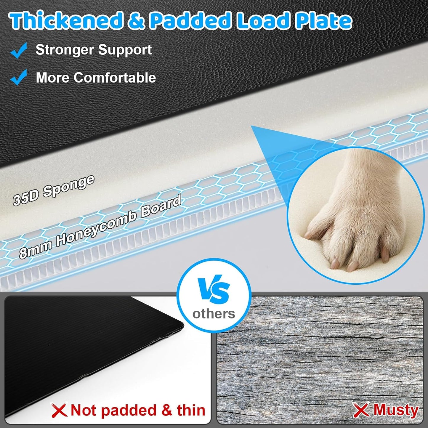 URPOWER PU Leather Back Seat Extender for Dogs – Hard Bottom Dog Car Seat Cover Holds 400 lbs, Anti-Scratch & Waterproof Dog Hammock for Cars, SUVs & Small Trucks, Dogs Car Bed Pet Backseat Protector