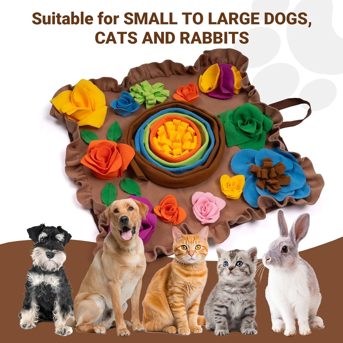 Snuffle Mat for Dogs - Dog Toy to Keep Them Busy Non-Slip Slow Eating Dog Food Mat - Lick Mat for Dogs Encourages Natural Foraging Skills Reduces Anxiety & Boredom Hand and Machine Washable
