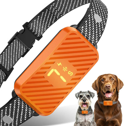 Dog Bark Collar for Large Medium Small Dogs, Effective No-Bark Collar, Smart Barking Collar, Rechargeable Bark Collar with 7-Level Sensitivity, 3 Beep & Vibration Modes, Waterproof, Orange