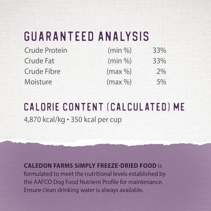 Caledon Farms Simply Freeze Dried Dog Food Beef Recipe 9.8oz
