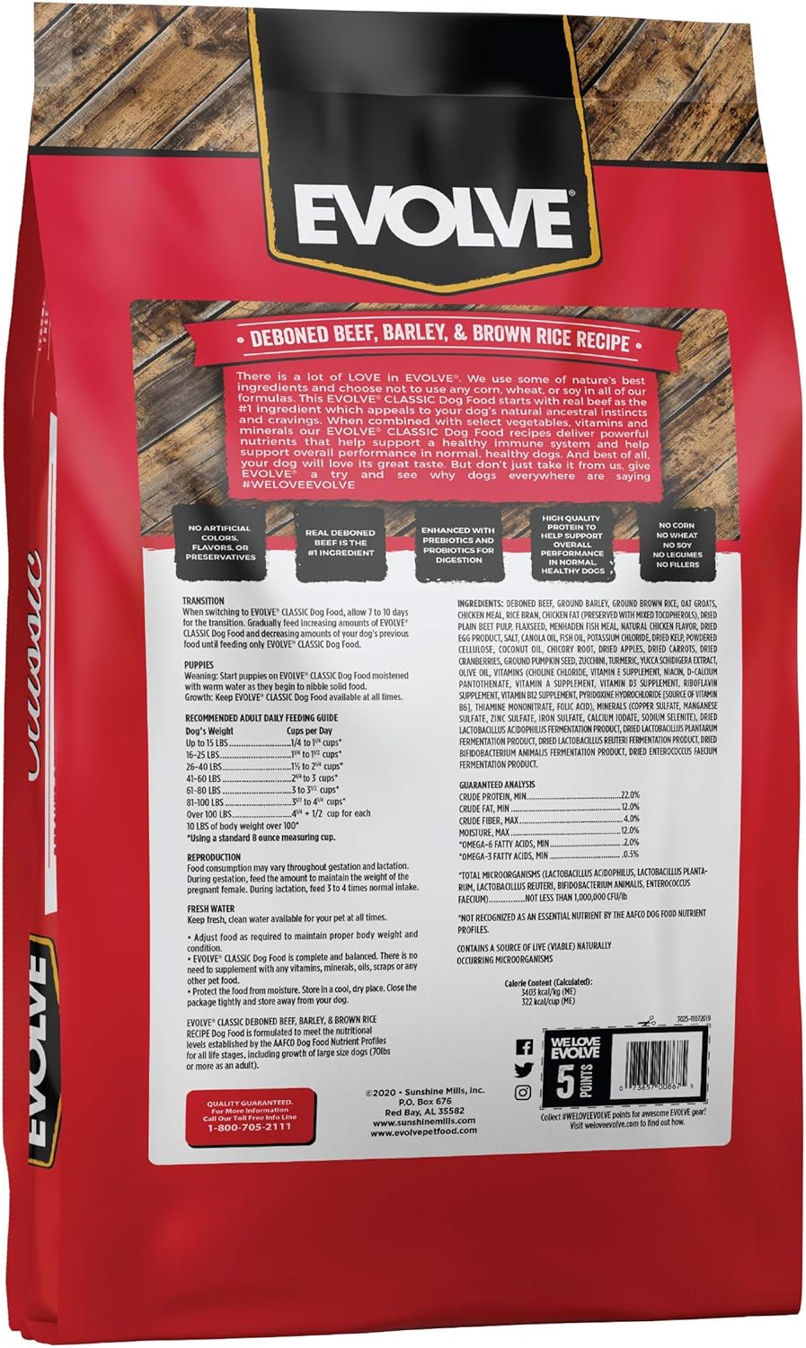 Evolve Pet Food Classics Deboned Beef, Barley and Bison Recipe Dog Food, 3.5-pounds