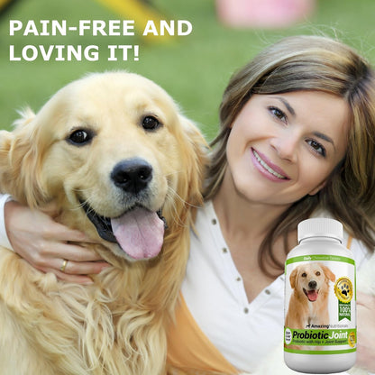 Probiotics for Dogs Digestive Turmeric Joint Support Bundle - Eliminates Joint Pain Inflammation, Incontinence, Gas and Diarrhea