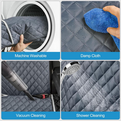 Grey Dog Car Seat Cover for Back Seat,Non-Stick Fur,Pet-Friendly and Waterproof - Universal Fit Interior Protector for Auto, Van, SUV - Ideal for Kids and Pets