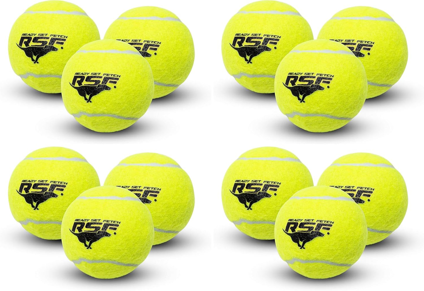 Franklin Pet Supply Squeaky - Ready Set Fetch Dog Toy Tennis Balls with Squeaker - Perfect Pet Toy for Small, Medium + Large Dogs - 12 Pack