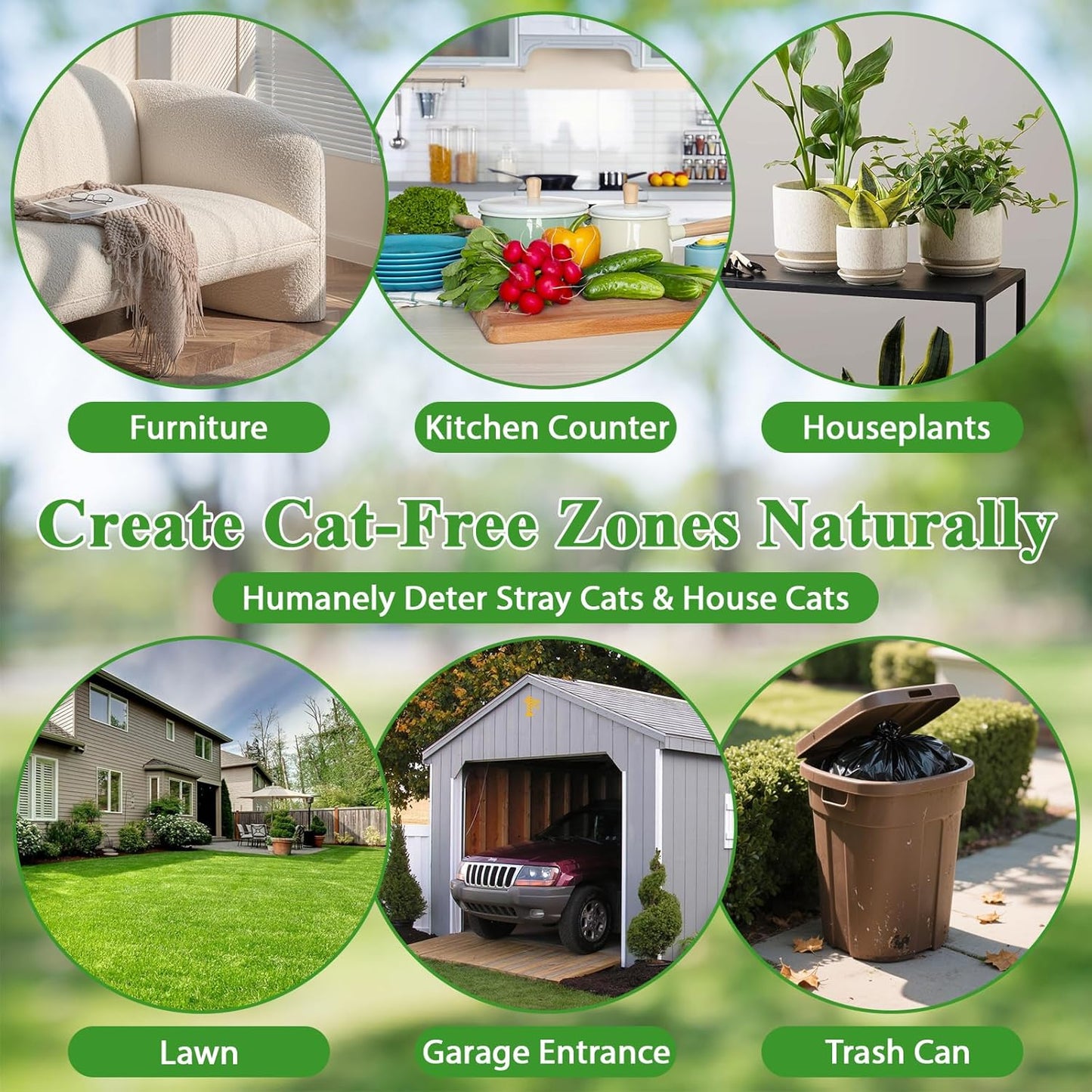 Natural Cat Repellent Balls (12 Pack) - Indoor & Outdoor Use, Cat Deterrent Outdoor to Keep Cats Away, Keep Cats Out of Yard Permanently, Essential Oil Repellent, Protect Furniture from Scratching