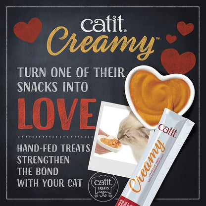 Catit Creamy Lickable Cat Treat – Healthy Variety of Flavors, 72 Pack, Hand-Feed or Serve, Nutrient-Rich Squeeze Tube, 0.5 oz Each