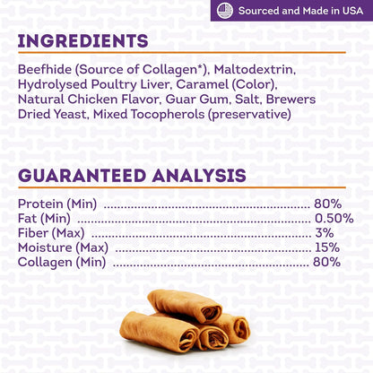 USA Collagen Rolls 6-7" Dog Chew Treats - Chicken Marinade Flavor, 4 Count/1 Pack