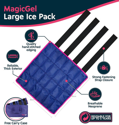 Magic Gel Horse Ice Pack with Carry Case - Twin Ice Boots | Cooling Horse Leg Wraps for Hock, Ankle, Knee, Legs, Boots, and Hooves | Horse Tack, Horse Supplies & Horse Gift Ideas for Horse Lovers