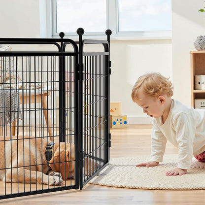 Gardner Pet Dog Playpens, 40" H 16 Panels Dog Pen Outdoor/Indoor Dog Fence Exercise Pen for Small/Medium/Large Dogs,Pet Play Yard Gate with Gravity Automatic Lock, Pet Playpen, Black