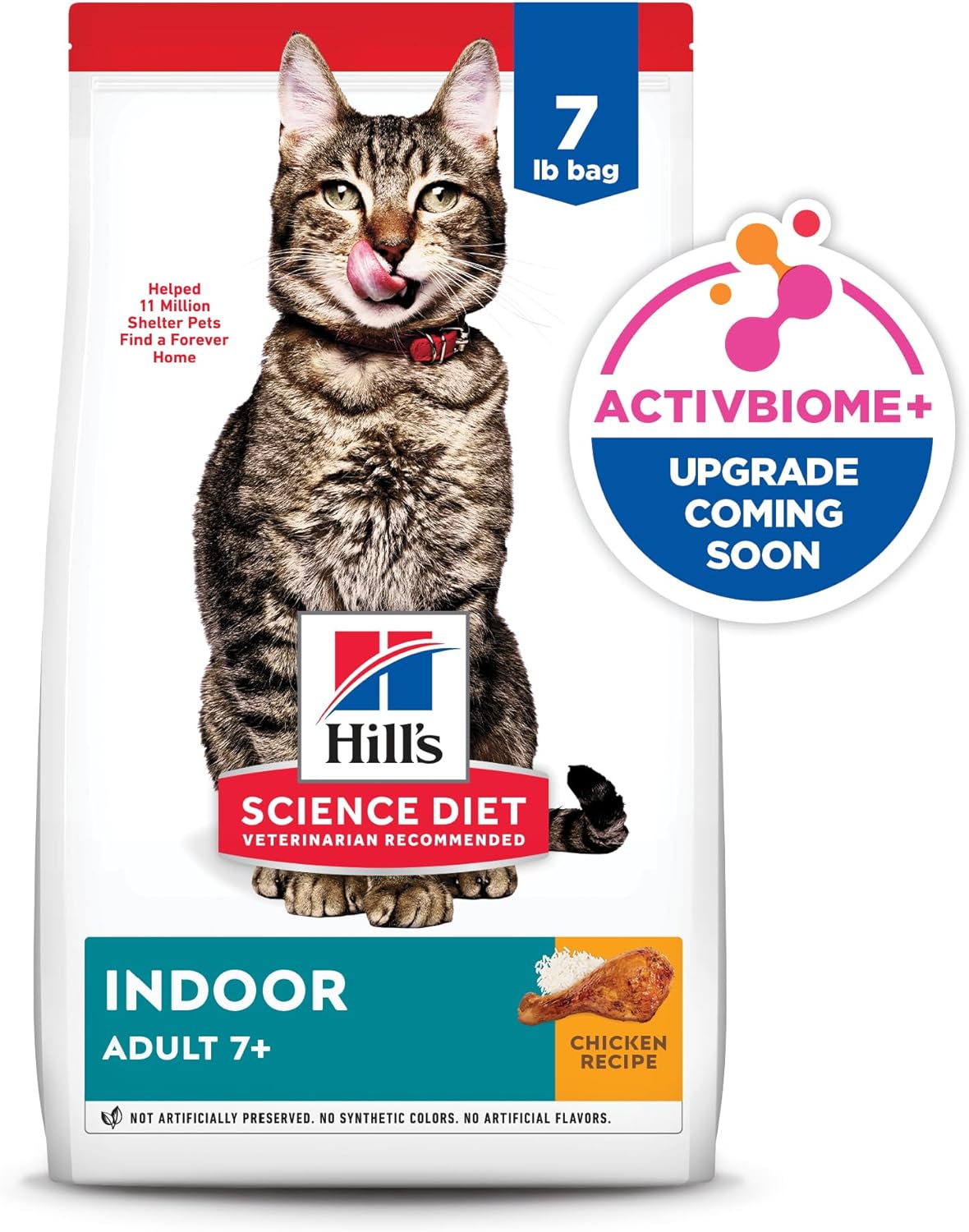 Hill's Science Diet Indoor, Senior Adult 7+, Easy Litter Box Cleanup, Dry Cat Food, Chicken Recipe, 7 lb Bag