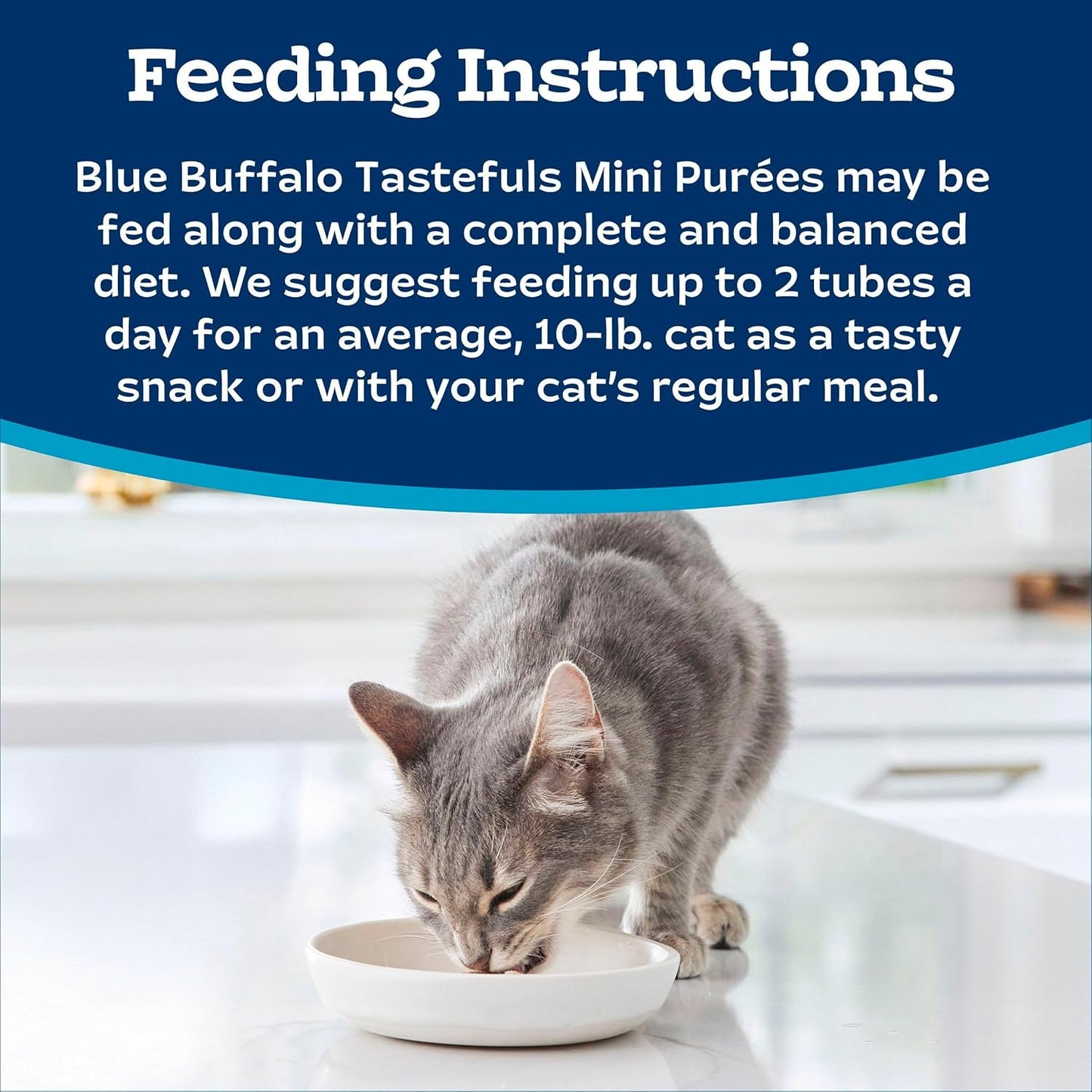 Blue Buffalo Tastefuls Mini Purées, Adult Cat Natural Single-Serving Snack, 4-Count Variety Pack Chicken and Tuna, 0.5 oz. (Pack of 4)