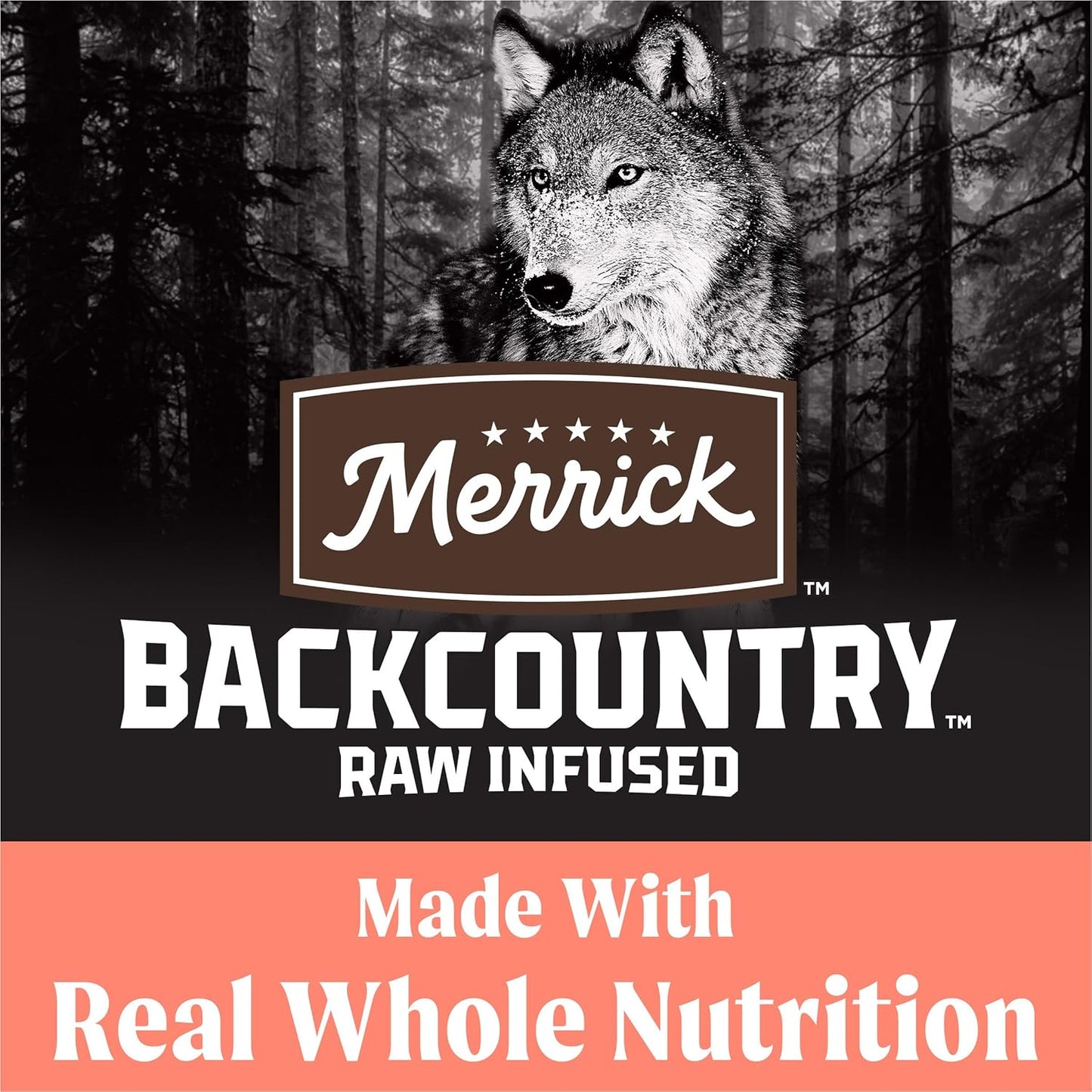 Merrick Backcountry Grain Free Dry Adult Dog Food, Kibble With Freeze Dried Raw Pieces, Pacific Catch With Salmon - 4.0 lb. Bag