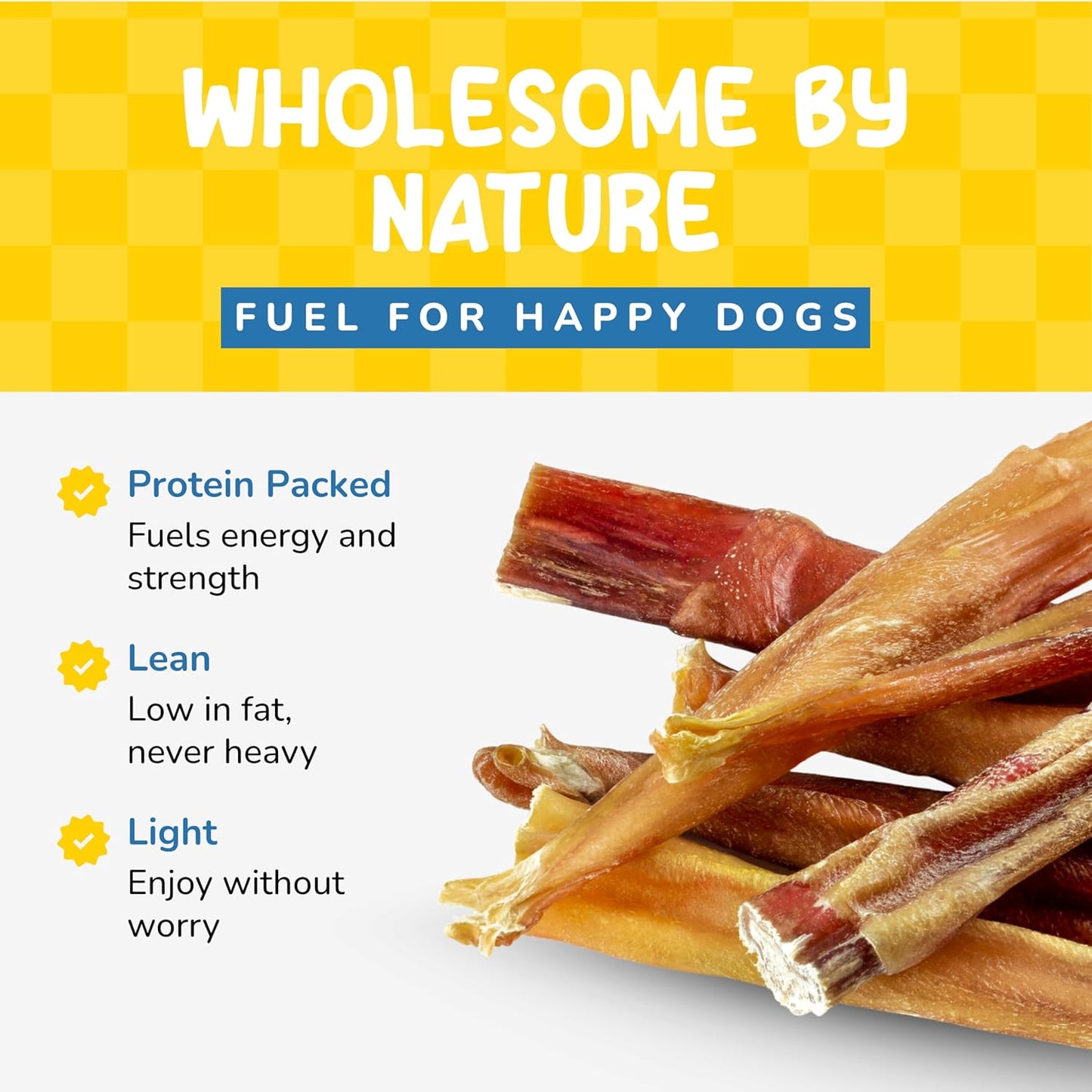 CHARLEY & ME All-Natural Bully Sticks for Dogs Made in The USA - Low-Odor, Rawhide-Free 6” Beef Chews for Aggressive Chewers & Dental Health (Pack of 12)