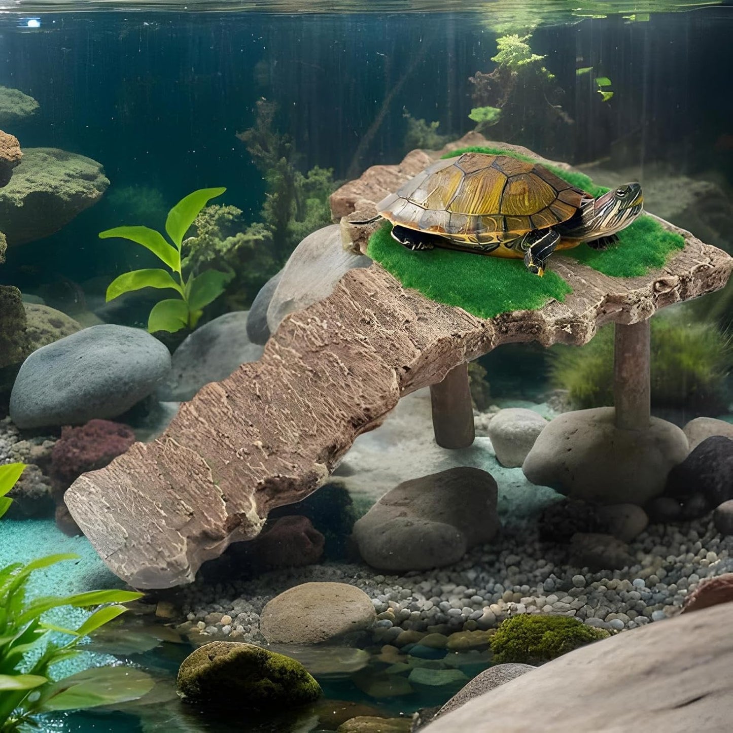 Turtle Ramp | Turtle Resting Terrace Basking Area - Non-Slip Dock Climbing Ladder, Resting Place Pet Supplies Landscape Decor for Reptile, Aquarium Accessories