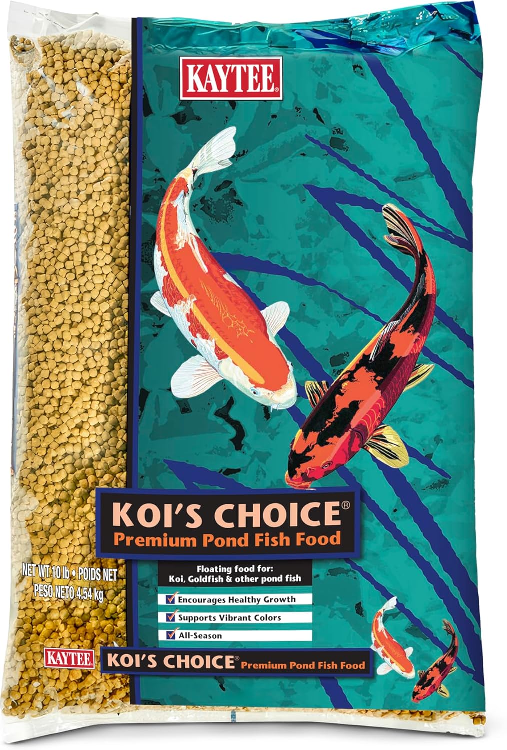 Kaytee Koi’s Choice Koi Floating Fish Food, For Koi, Goldfish and Pond Fish, 10 pounds