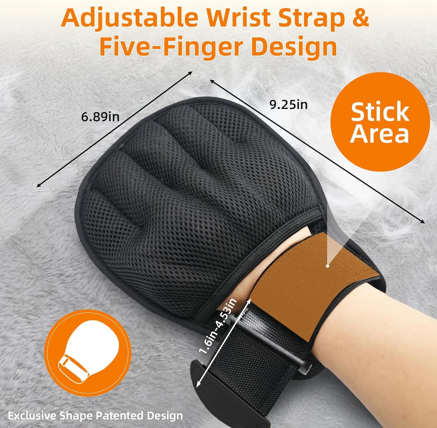 Auto Self-Cleaning Litter Box + Pet Hair Remover Glove Bundle, Open-Top Box with 10.5L Bin & Grooming Glove