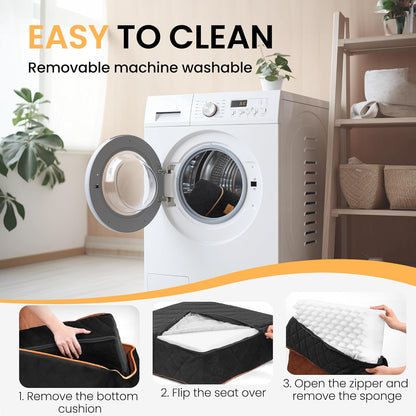 Dog Car Seat for Small Dog with Washable Mat, Memory Foam Booster Seat for Dogs Under 30lb, Elevated Pet Seat with Pockets, Anti-Slip Bed for Car, Perfect for Front & Back Seats with Safety Leash