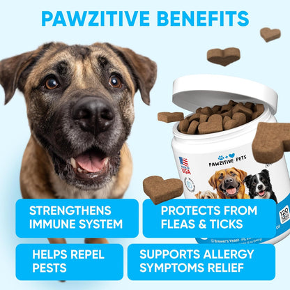 Chewable Flea and Tick Prevention for Dogs - 120 Soft Chews Made in USA - Oral Flea and Tick Control Pills for Small, Medium, Large Dogs and Puppies - Skin and Coat Supplement Treats for All Breeds