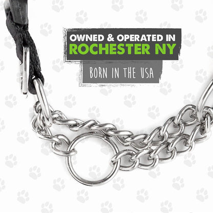 Mighty Paw Martingale Dog Collar 2.0 | Trainer Approved Limited Slip Collar with Stainless Steel Chain & Heavy Duty Buckle - Modified Cinch Collar for Gentle & Effective Pet Training - Medium, Grey