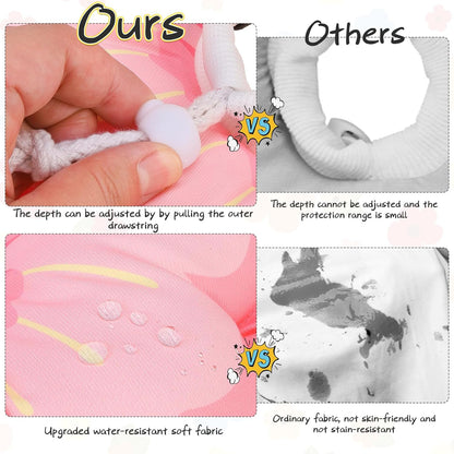 EXPAWLORER Cat Cone Collar Soft, Cat E Collar Recovery After Surgery to Stop Licking, Adjustable Waterproof Cute Neck Elizabethan Pet Kitten Puppy Donut Pillow for Cats Puppy Wound Healing, PinkL