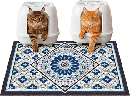 Jumbo Cat Litter Mat Catcher 35x24 | Ultra-Absorbent Litter Box Rug with PVC Mesh | Non-Slip Cat Rug for litter box, Washable Kitty Litter Mat For Indoor,Garden