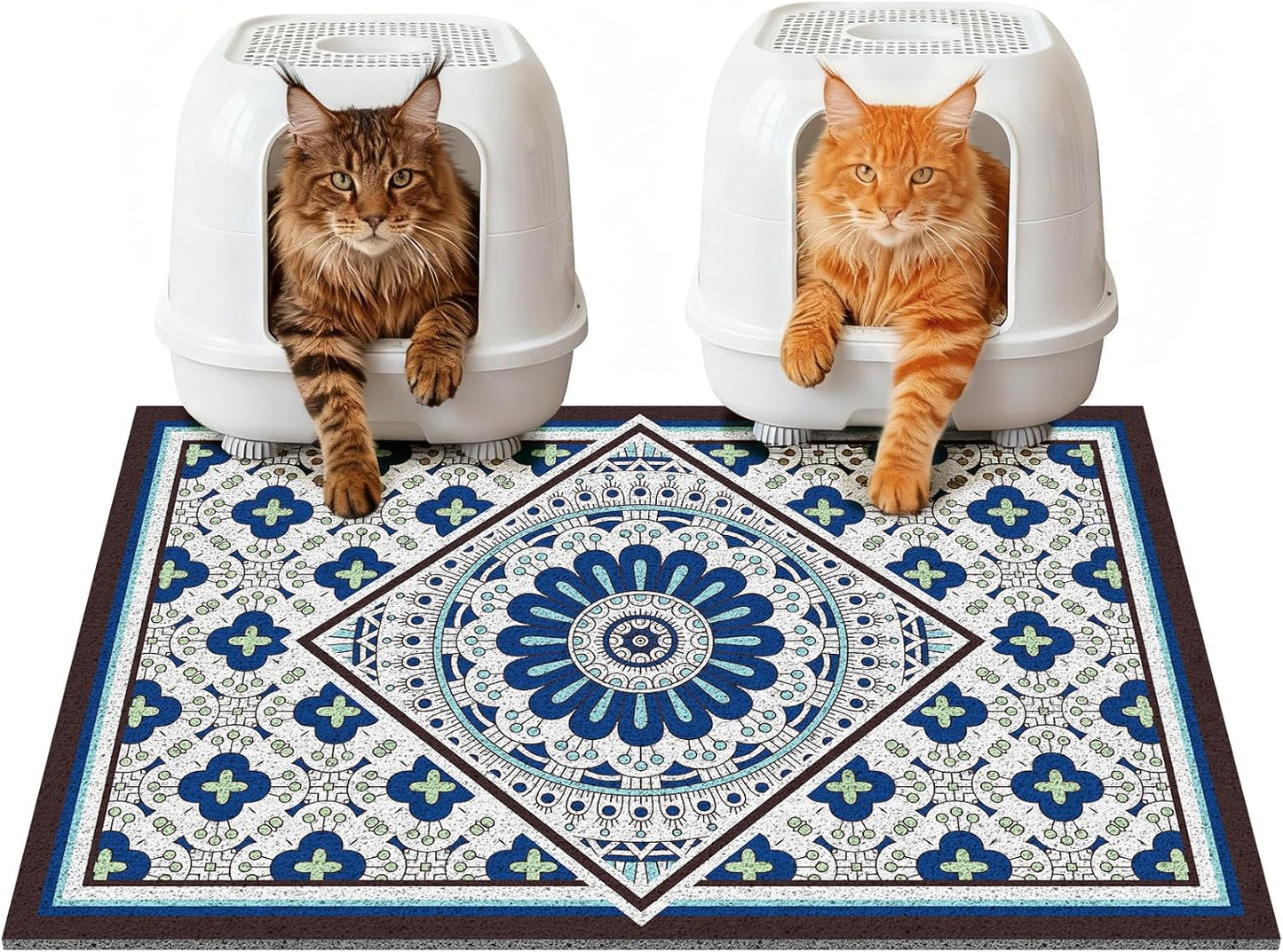 Jumbo Cat Litter Mat Catcher 35x24 | Ultra-Absorbent Litter Box Rug with PVC Mesh | Non-Slip Cat Rug for litter box, Washable Kitty Litter Mat For Indoor,Garden