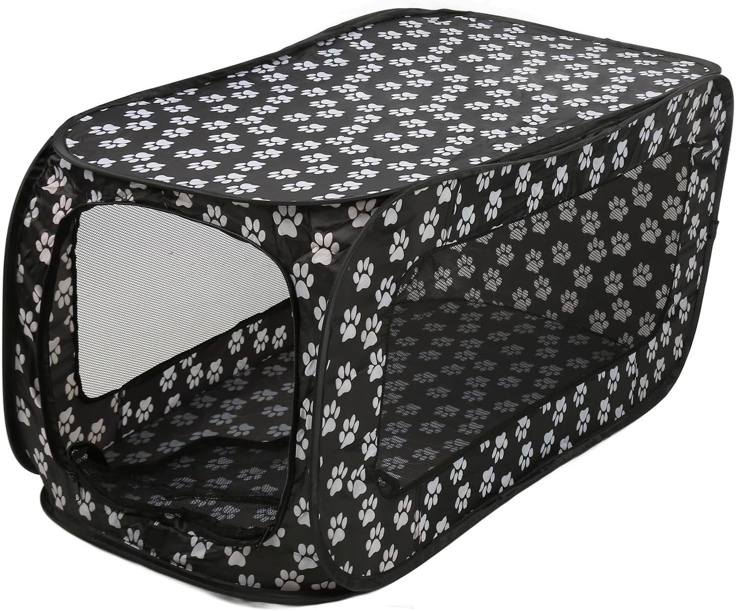 Foldable Dog Tent, Pop Up Rectangle Pet Playpen, Large Space Breathable Portable Car Seat Kennel for Dogs Cats, Durable Oxford Fabric with PVC Rubberized Mesh, Easy to Use Double Z