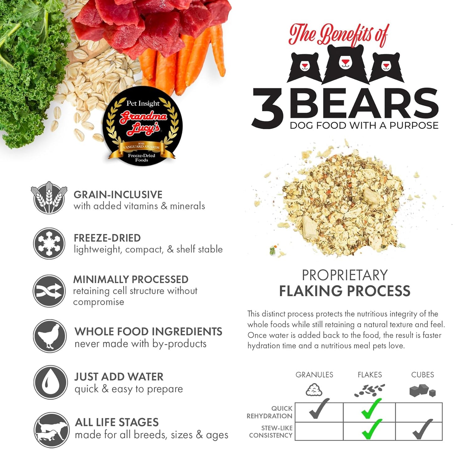 3 Bears Beef Dog Food - 3lb