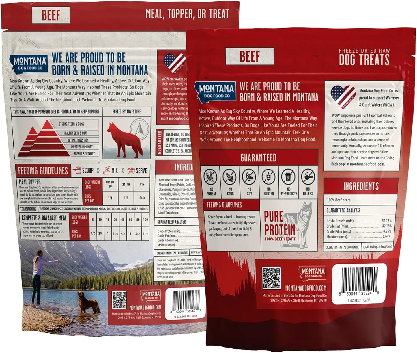 Beef Dog Food and Beef Dog Treat Adventure Fuel Bundle - 16 oz Freeze-Dried Raw Food with Single Ingredient Training Snacks