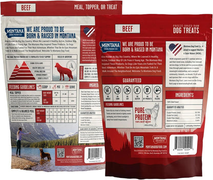 Beef Dog Food and Beef Dog Treat Adventure Fuel Bundle - 16 oz Freeze-Dried Raw Food with Single Ingredient Training Snacks