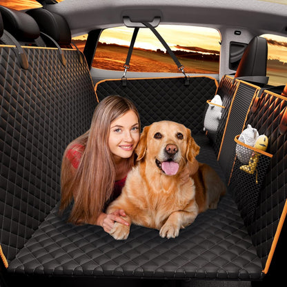 Dog Car Seat Cover for Back Seat,Holds 420lbs,Waterproof Back Seat Extender for Dogs with Hard Bottom,2025 Upgraded Material Dog Hammock for Car,Easy to Use and Clean