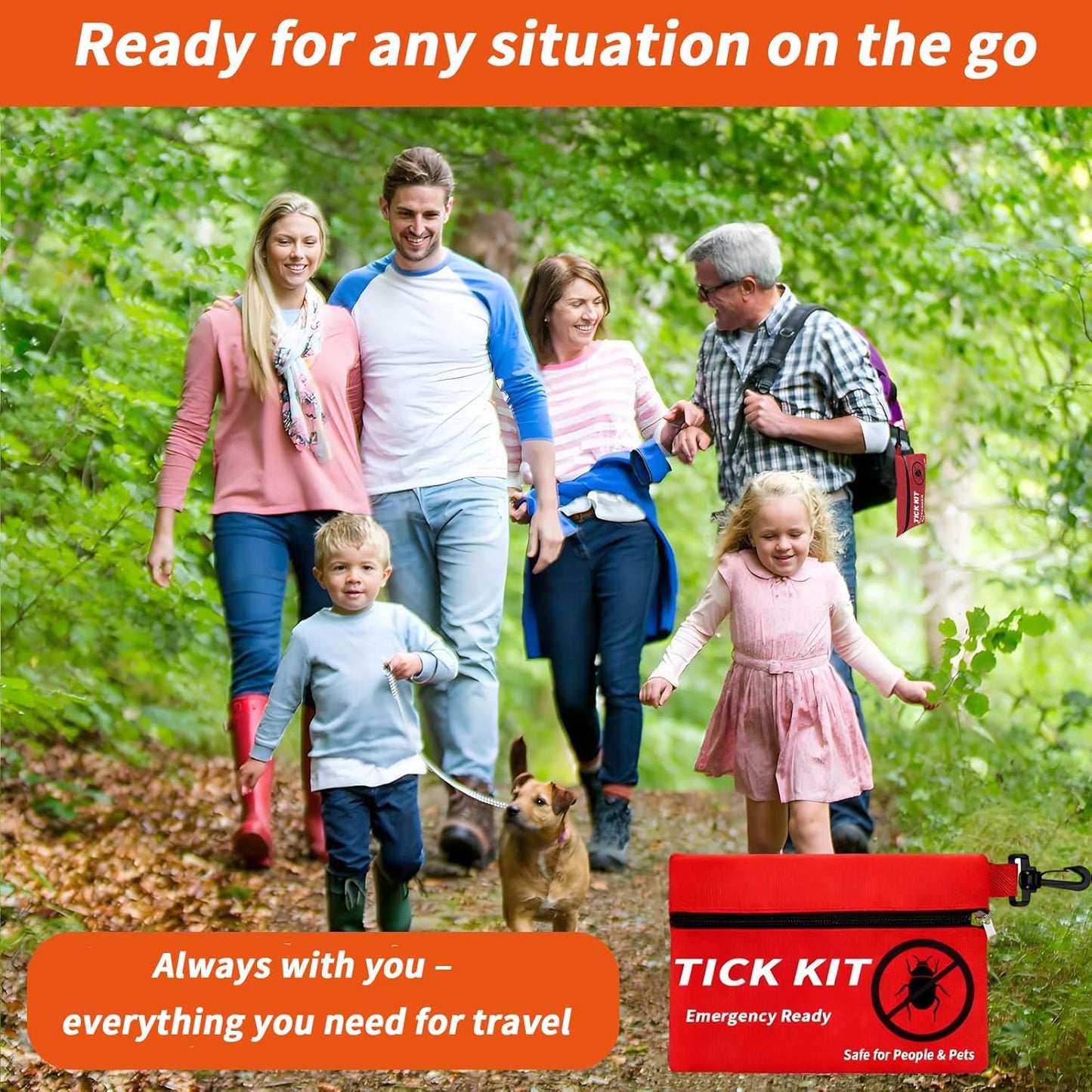 Premium Tick Remover Kit for Dogs and Humans - 54 in 1 Hiking Essentials with First Aid Case, Stainless Steel Tick Remover + Tweezers, Tick Remover Tools for Dogs Cats Pet Tick Comb