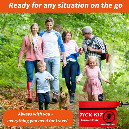 Premium Tick Remover Kit for Dogs and Humans - 54 in 1 Hiking Essentials with First Aid Case, Stainless Steel Tick Remover + Tweezers, Tick Remover Tools for Dogs Cats Pet Tick Comb