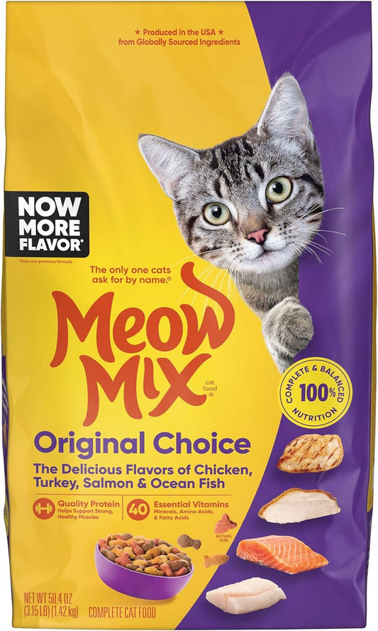 Meow Mix Original Choice Dry Cat Food, 3.15 Pounds