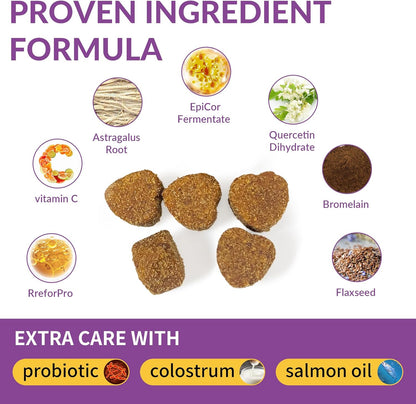 Probiotics for Dogs - Allergy Relief Chews Tablets for Dogs, Supporting Intestinal Health, Immunity - Relieving Itchy, Allergies, Licking Paws, Salmon Oil, Dry Skin and Hair Supplements-120ct