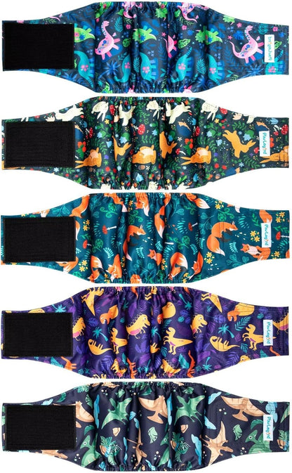 Paw Legend Washable Dogs Diapers Male Dog Belly Bands for Male Dogs Diapers Reusable Puppy & Doggie Diapers Male (5 Pack, Small)