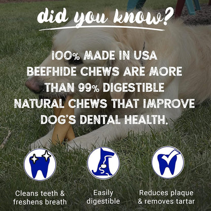 Pet Factory 100% Made in USA Beefhide Chips Dog Chew Treats - Beef & Chicken Flavor, 8 oz