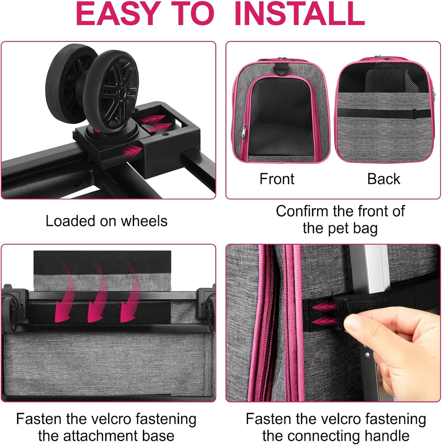 Pet Carrier with Wheels Up to 33 lbs Airline Approved Cat Carrier Rolling Pet Carrier w/Removable Wheels & Expandable Side Washable Plush Mat Pet Travel Carrier with Telescopic Handle & Shoulder Strap