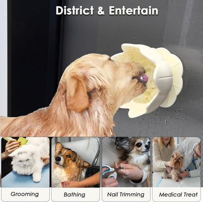 Dog Lick Bowl,Anxiety Relief Slow Feeder Dog Lick Mat Treat Dispenser, Non-Slip Licking Bowl Enrichment Toys for Small Medium Breeds Dogs (Purple, 12x12x7.6CM)