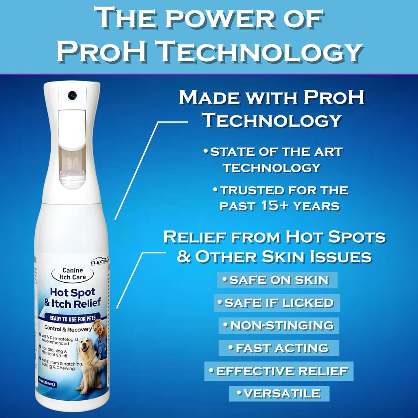 Canine Itch Care Hot Spot Spray & Itch Relief For Dogs and Cat. Remedy for Dog Itching, Dry Skin, Rash, Ringworm, Dermatitis, Itchy Paw, Irritation on Skin, Skin Allergy, Wound Care (Makes 32 oz)