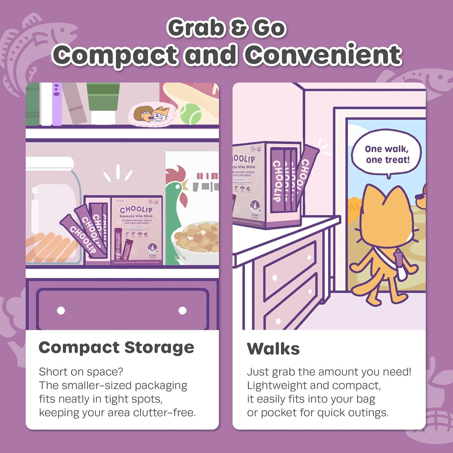 Choolip Bundle | Berry Good Milk 10pk Vitamin-Infused + 49pc Coat Support Squeeze Vita Sticks with Essential multivitamins [Both Products are for Cats & Dogs of All Life Stages]