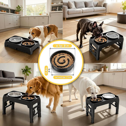 Slow Feeder Dog Bowl Reduces Fast Eating Improves Digestion Stop Bloat Prevent Choking for Medium and Large Dogs Black