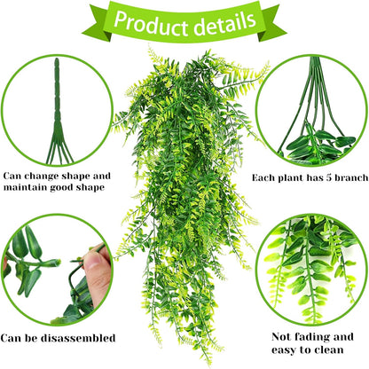 Bearded Dragon Tank Accessories, Terrarium Hanging Plant Vines Artificial Leaves Reptile Hide, Bridge Jungle Climber Reptile Vines for Snakes Bearded Dragon Chameleon Gecko Lizard