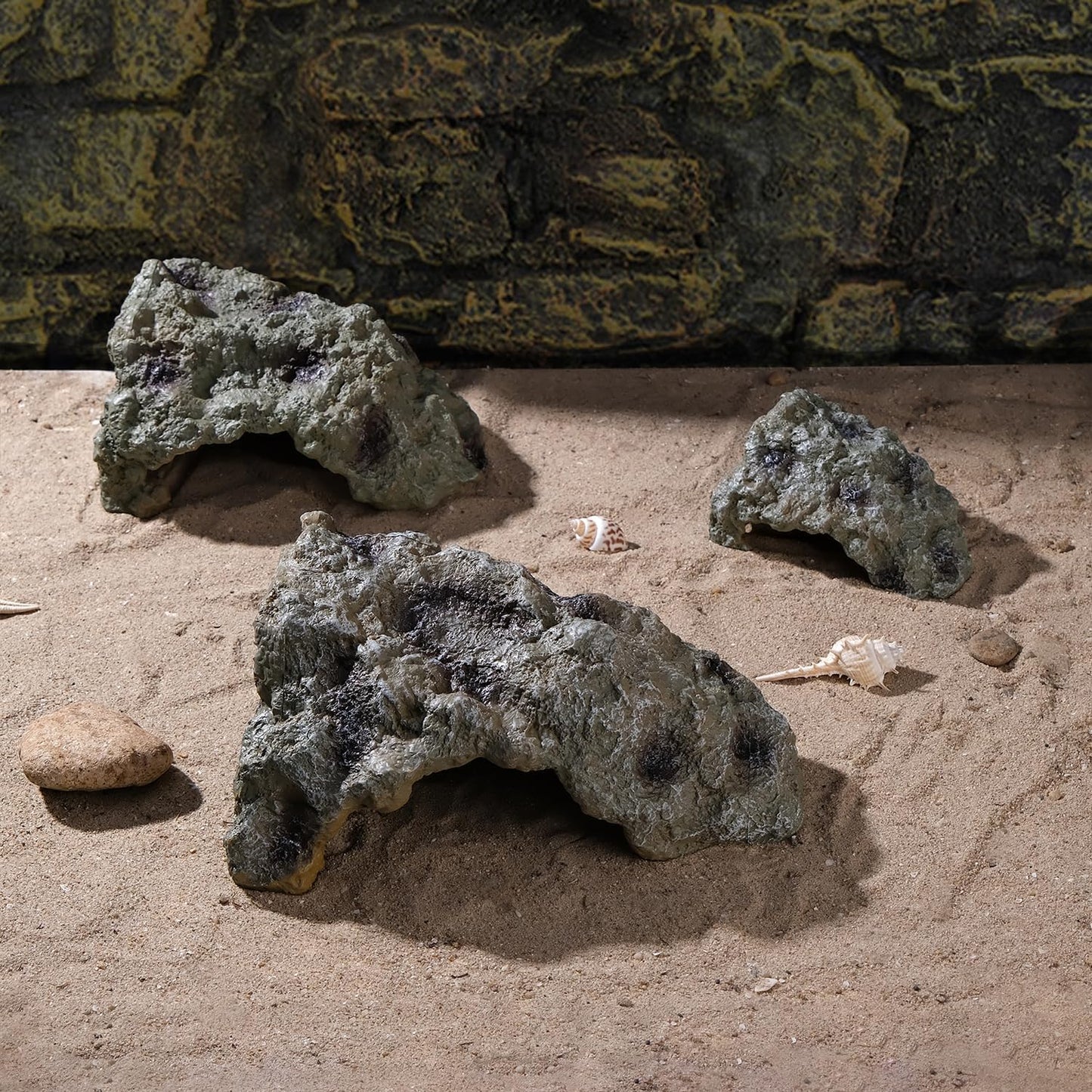 IBWell Resin Leopard Gecko Hide, True to Nature Reptile Rock for Bearded Dragon Hideout Snake Hides for Ball Pythons, Tortoise House Terrarium DÉCor - Small