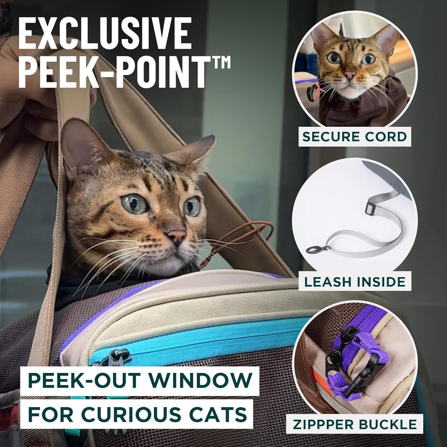 OutdoorBengal Zeppelin™ Airline-Approved Large Cat Carrier Soft – TSA-Approved Pet Carriers with Top Opening for Plane and Car Travel – Kittens or Small Dog Carrier (Black)