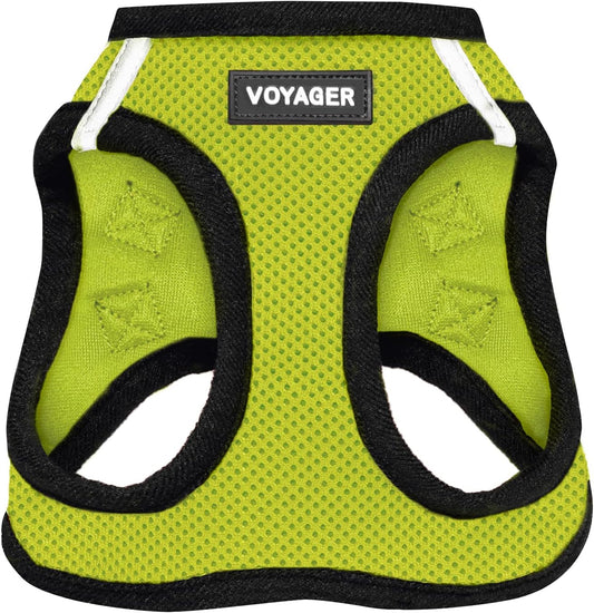 Voyager Step-in Air Dog Harness - All Weather Mesh Step in Vest Harness for Small and Medium Dogs by Best Pet Supplies - Lime Green Base, XXS