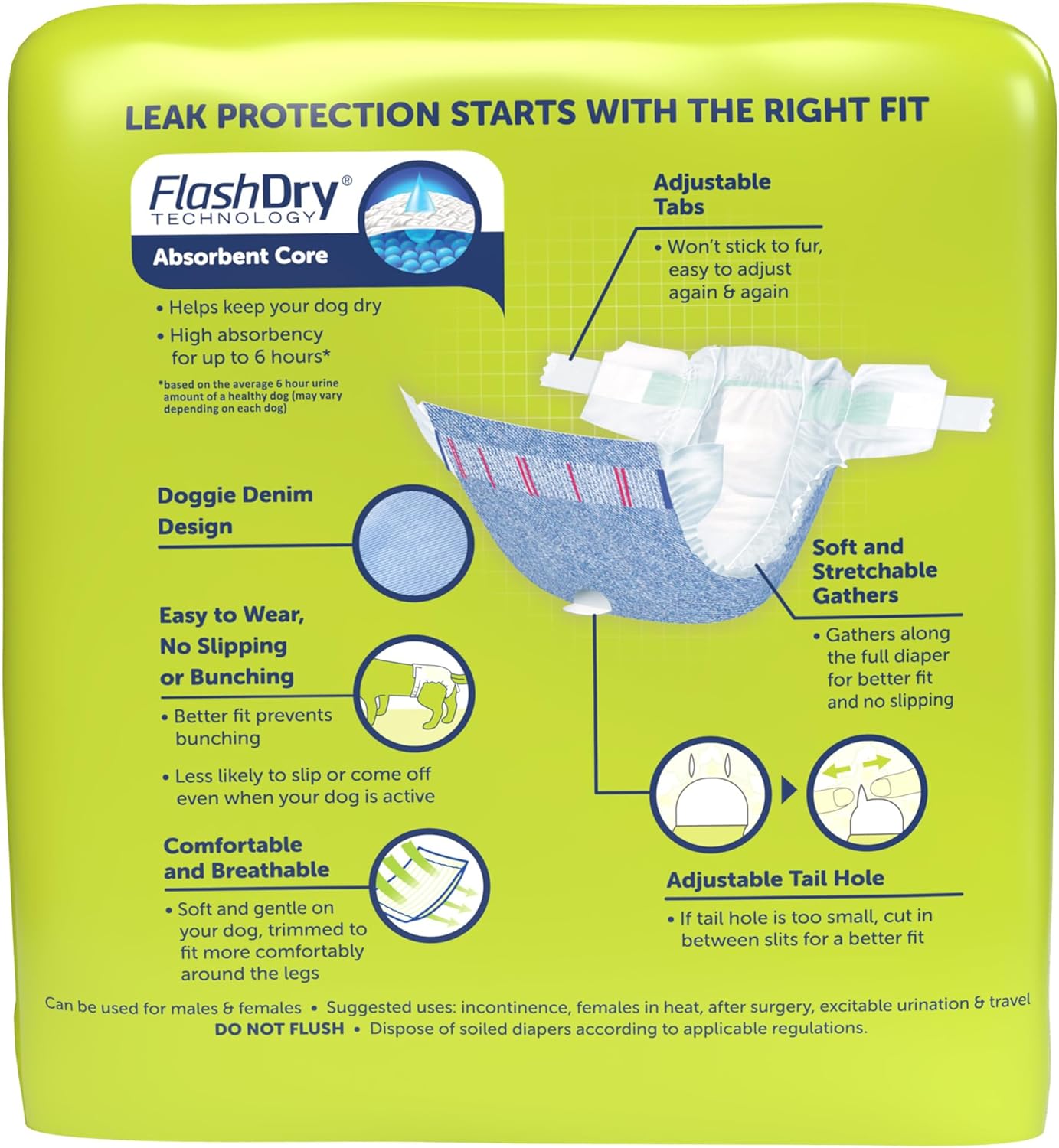 New! Hartz Comfitables Disposable Dog Diapers, Size XS 38 count, Comfortable & Secure Fit, Easy to Put On, Super Absorbent Male and Female Diaper