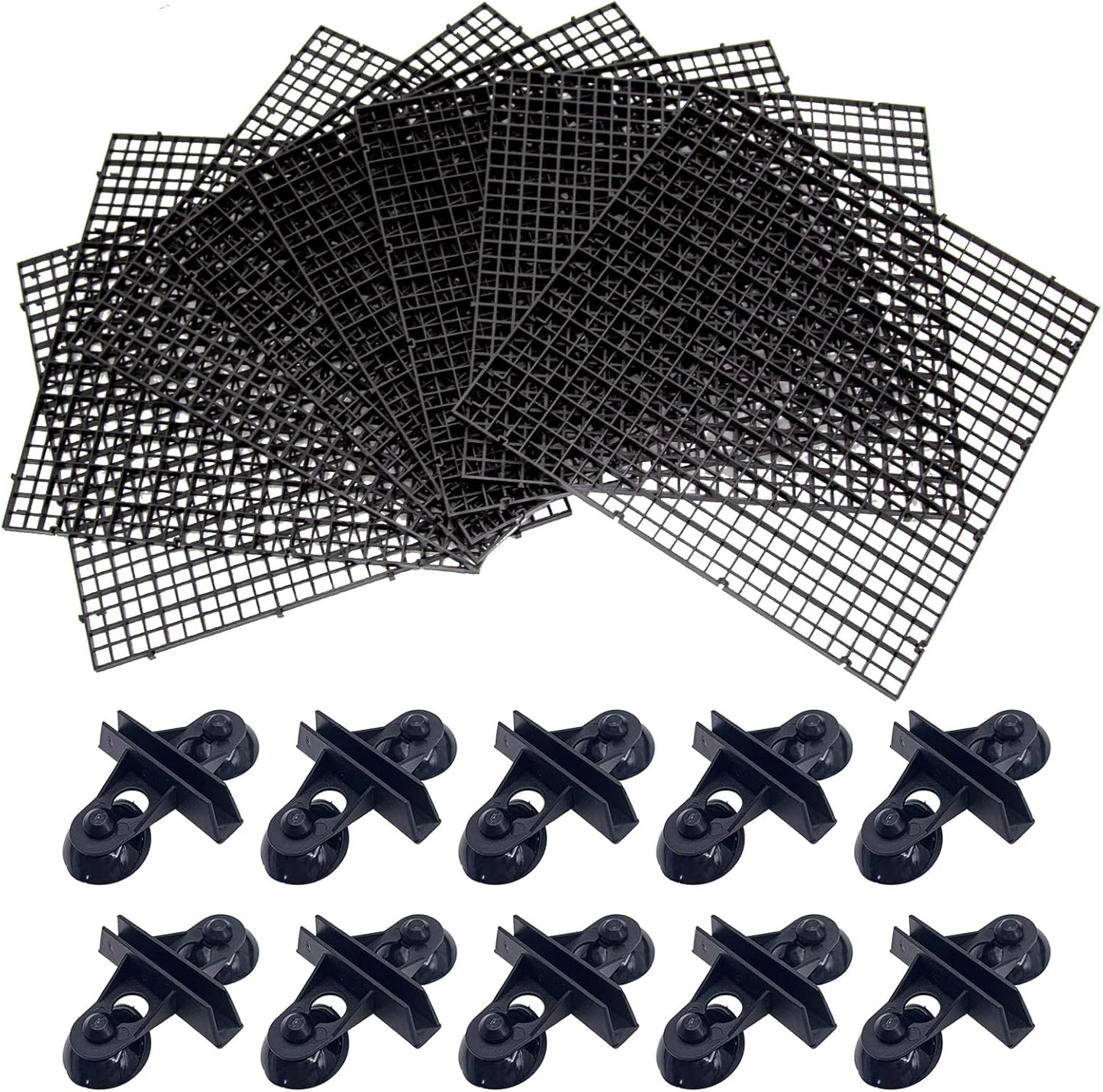 8 Pieces Fish Tank Divider with Sucker Clips 30x30cm/11.8x11.8“ Aquarium Filter Bottom Divider Partition Separator