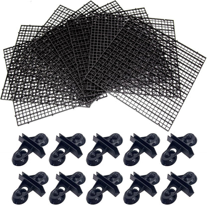 8 Pieces Fish Tank Divider with Sucker Clips 30x30cm/11.8x11.8“ Aquarium Filter Bottom Divider Partition Separator